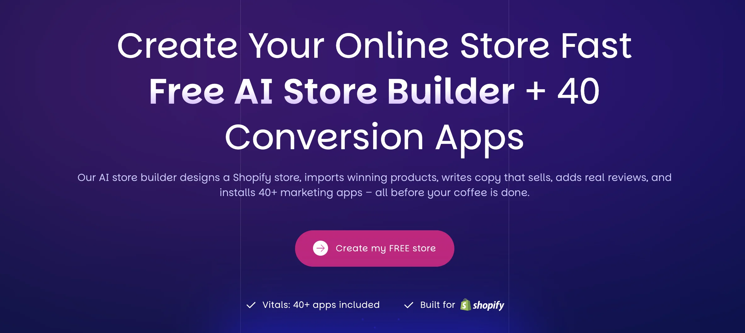 CreateMyStore AI Shopify store builder