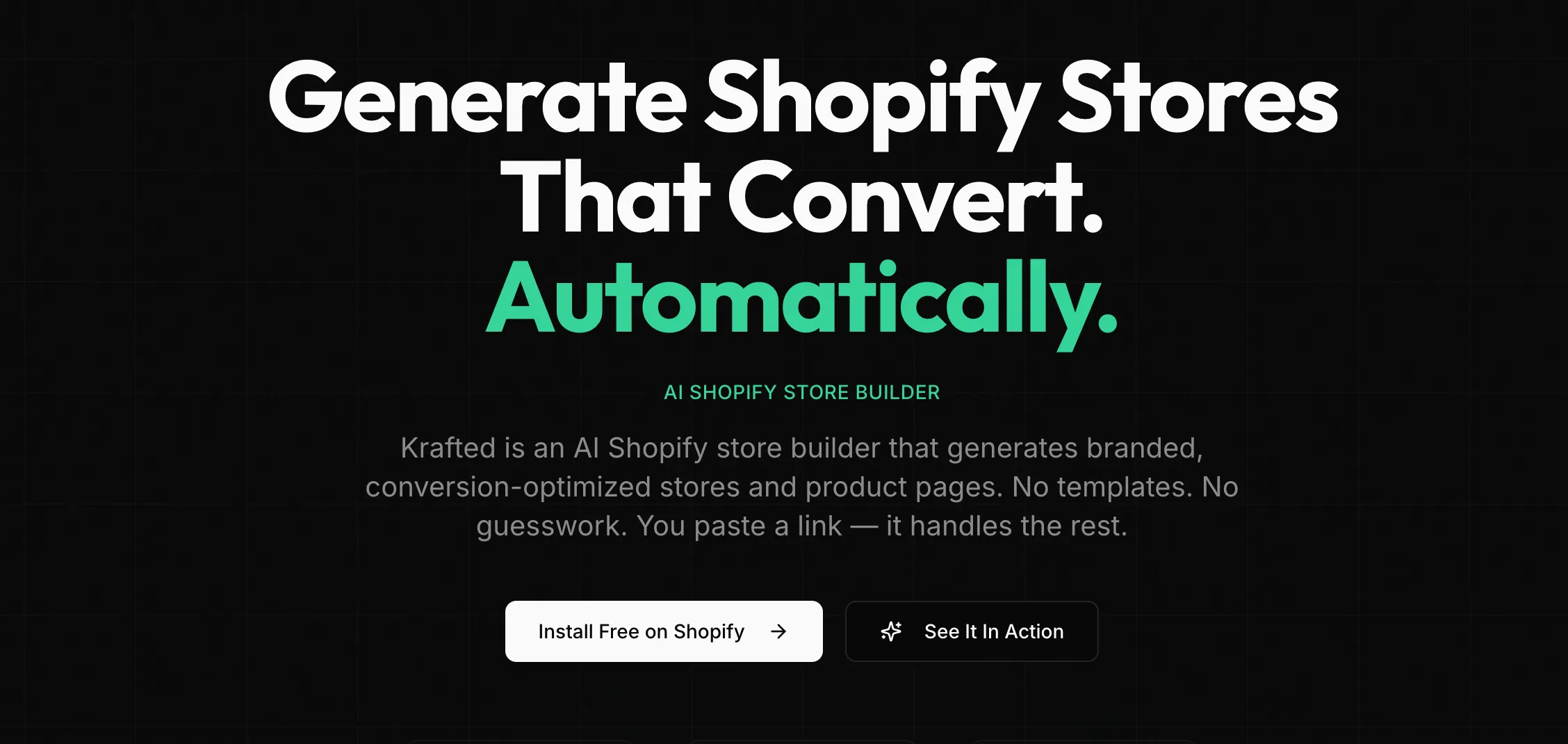 Krafted AI store builder