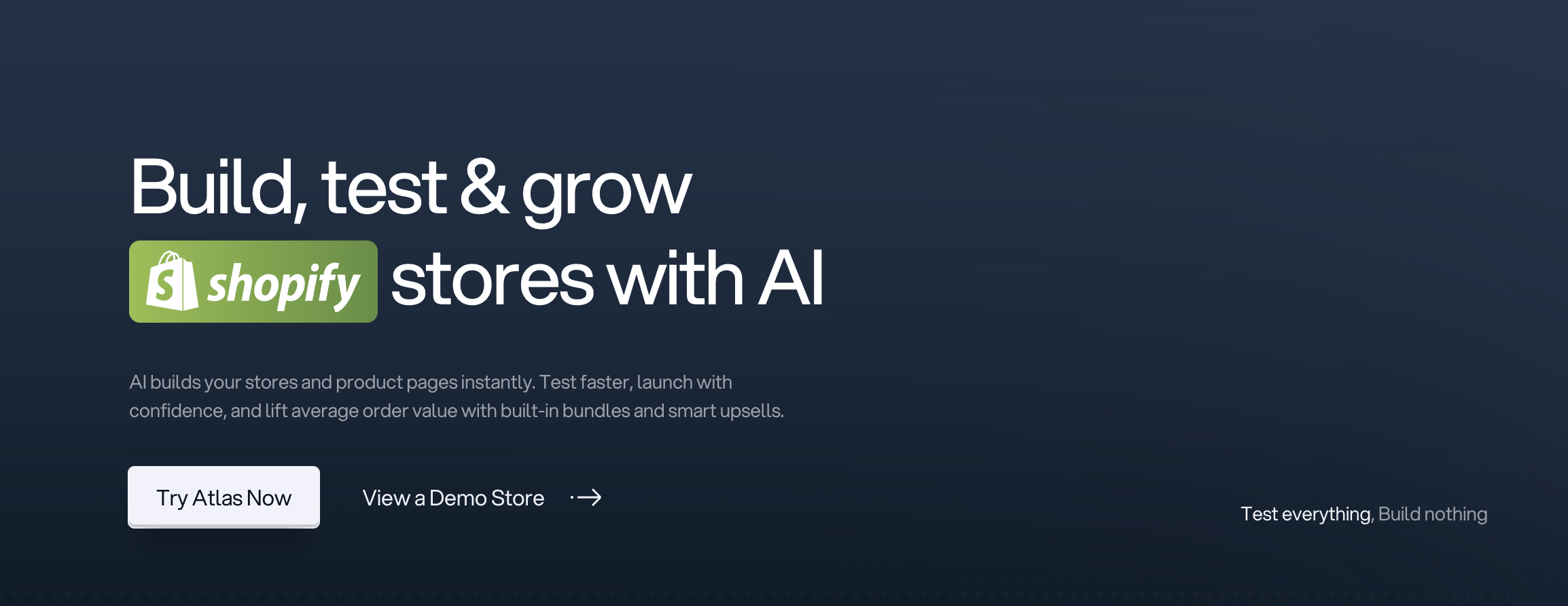 Atlas AI Shopify store builder