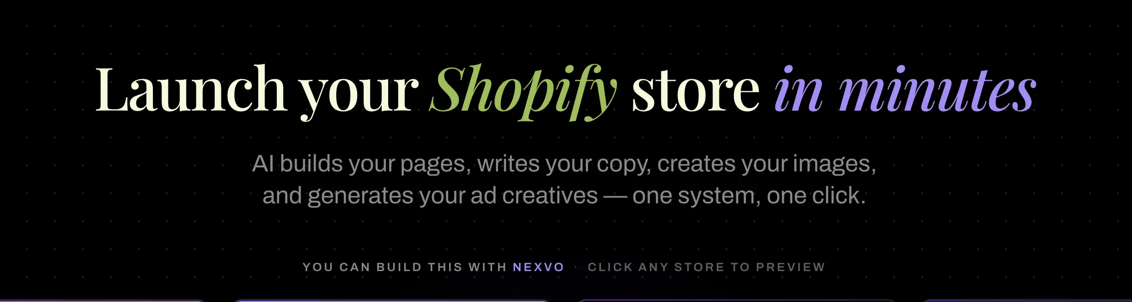 Nexvo AI Shopify store builder